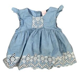 Charming Blue Eyelet Baby Dress